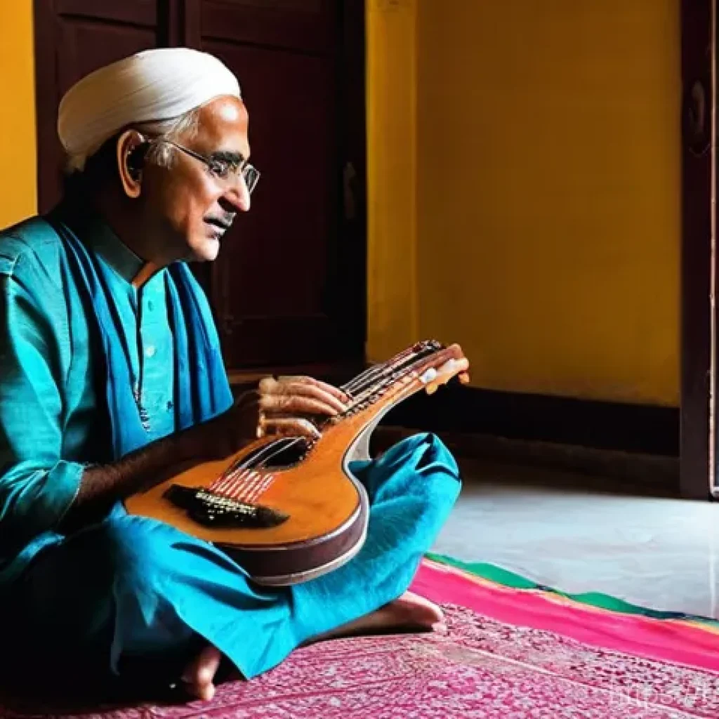 연주가가 실기 시험 후 피드백 받는 방법 - **Prompt:** A young, aspiring classical Indian musician, dressed in modest, traditional attire like ...