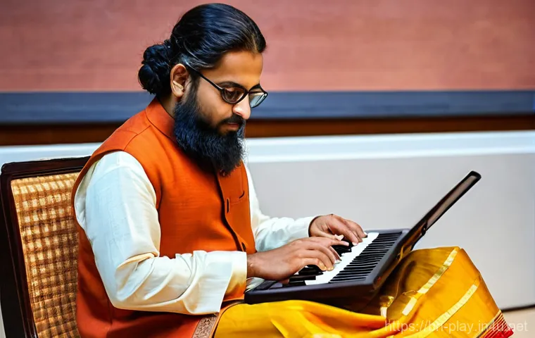 연주가가 실기 시험 후 피드백 받는 방법 - **Prompt:** A young, aspiring classical Indian musician, dressed in modest, traditional attire like ...