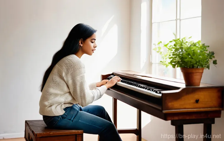 연주가로서의 시간 관리 비법 - **Prompt:** A young female musician, in her mid-20s, is seated comfortably in a warm, sunlit home st...