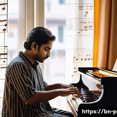연주가를 위한 이론 및 실기 시험 대비 전략 - A focused Bengali musician practicing piano in a serene, well-lit room during early morning hours, w...